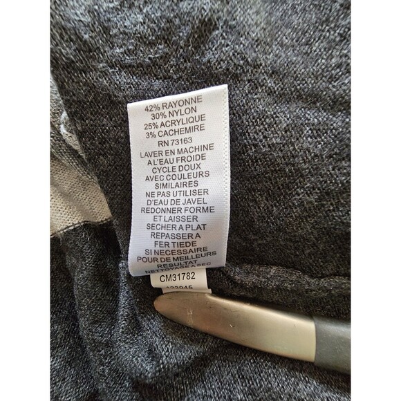 Cupio Women’s Open Front Hooded Cardigan Sweater Gray Stripe Long Sleeve Size M - Picture 6 of 6